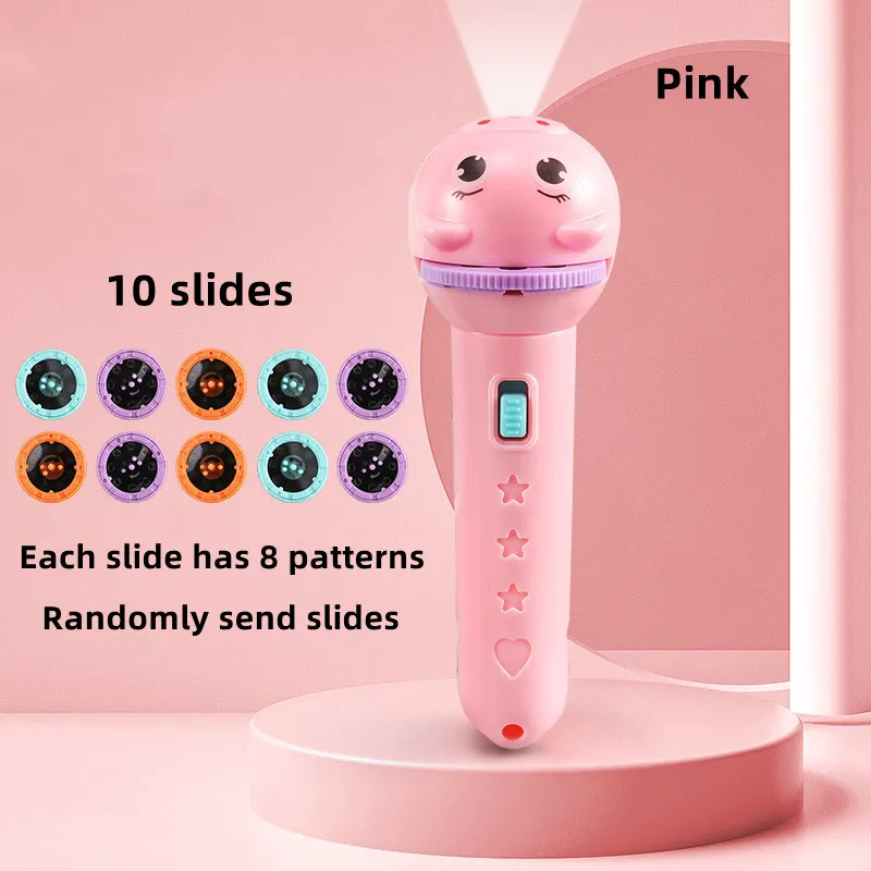 Children's Glowing Flashlight Projector Baby Sleep Story Book Flashlight Toy Early Education Toy Holiday Christmas Lighting