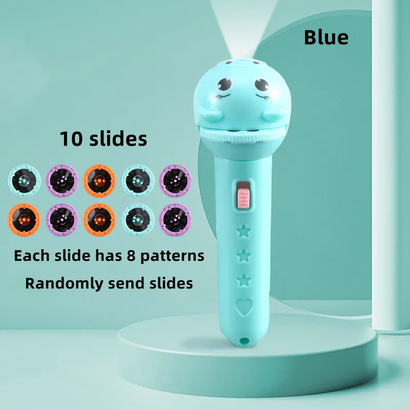 Children's Glowing Flashlight Projector Baby Sleep Story Book Flashlight Toy Early Education Toy Holiday Christmas Lighting