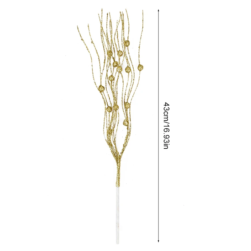 1/3/5Pcs Christmas Artificial Glitter Berry Stem Branches Xmas Tree Ornament New Year Home Decoration DIY Vase Filler 2025 Party