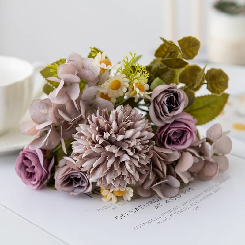 1PC 7 Fork Chamomile Combination Artificial Flowers For Home Ornamental Flowerpot Decoration Wedding Arch Christmas Accessories