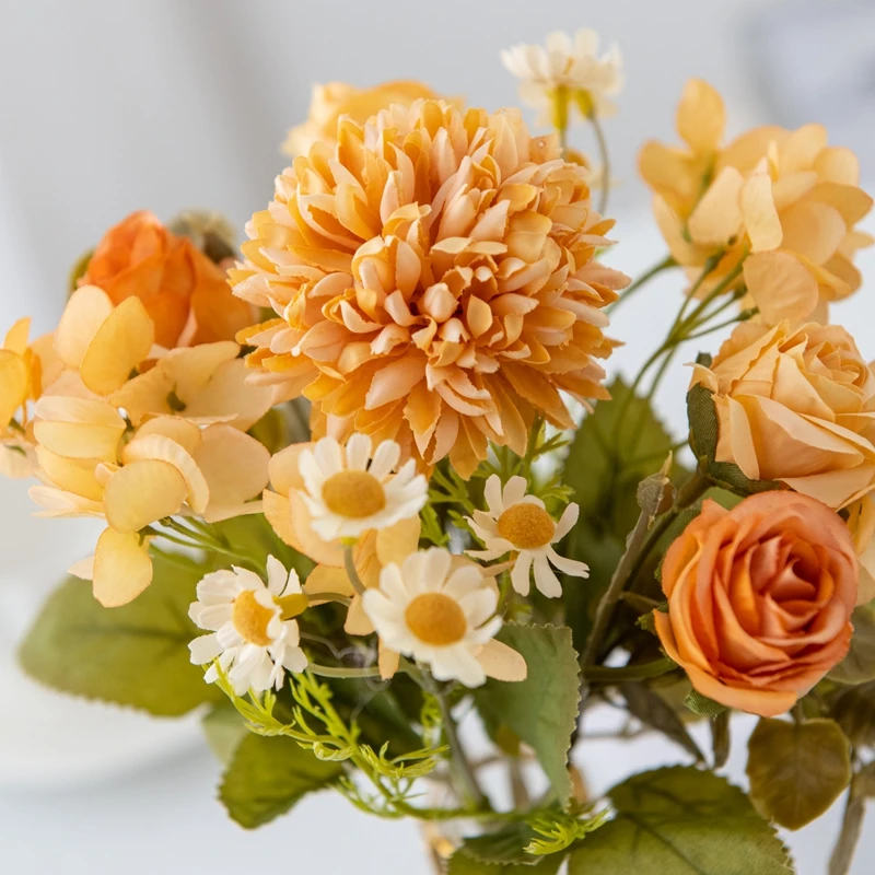 1PC 7 Fork Chamomile Combination Artificial Flowers For Home Ornamental Flowerpot Decoration Wedding Arch Christmas Accessories