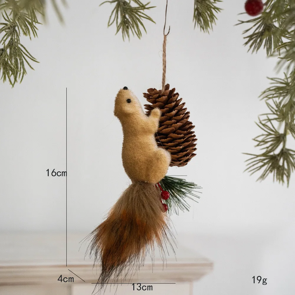 1/9PCS Artificial Squirrel Christmas Tree Fake Squirrel Climbing Pet Holiday Party Props Outdoor Christmas Decorations