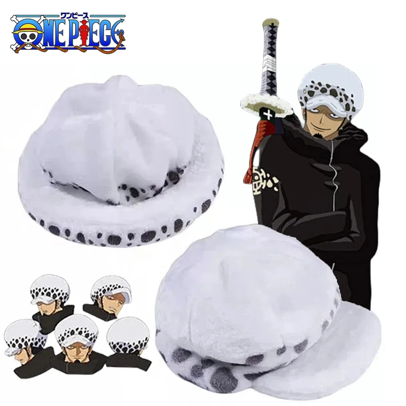 Anime One Piece Trafalgar Law Plush Hat Cartoon Cosplay Cap Kawaii Cos Accessories Props Costume Kids Birthday Christmas Gifts