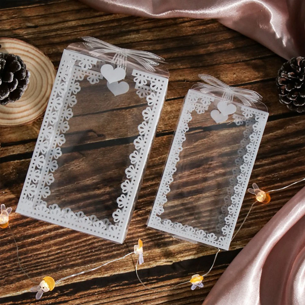 10Pcs Transparent PVC Box Plastic Candy Favor Gift Packaging Boxes for Wedding Birthday Party Christmas Gift Wrapping