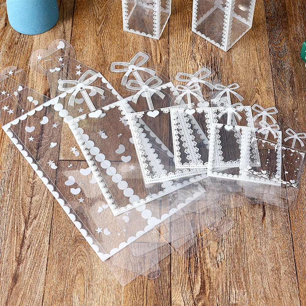 10Pcs Transparent PVC Box Plastic Candy Favor Gift Packaging Boxes for Wedding Birthday Party Christmas Gift Wrapping