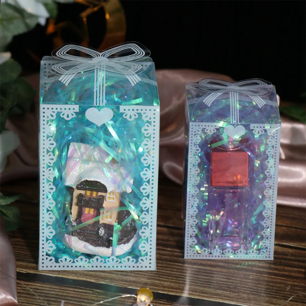 10Pcs Transparent PVC Box Plastic Candy Favor Gift Packaging Boxes for Wedding Birthday Party Christmas Gift Wrapping