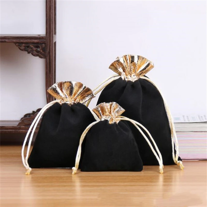10pcs Velvet Drawstrings Gift Bags Jewelry Pouches Candy Bolsitas para Recuerdos Velvet Party Favors Present Pouch for Christmas