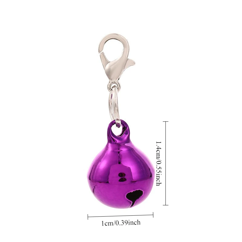 Pet Cat Dog Jingle Bell Collar Ornament Colored Christmas Pendant with Lobster Buckle Bag Keychain Sewing Accessories