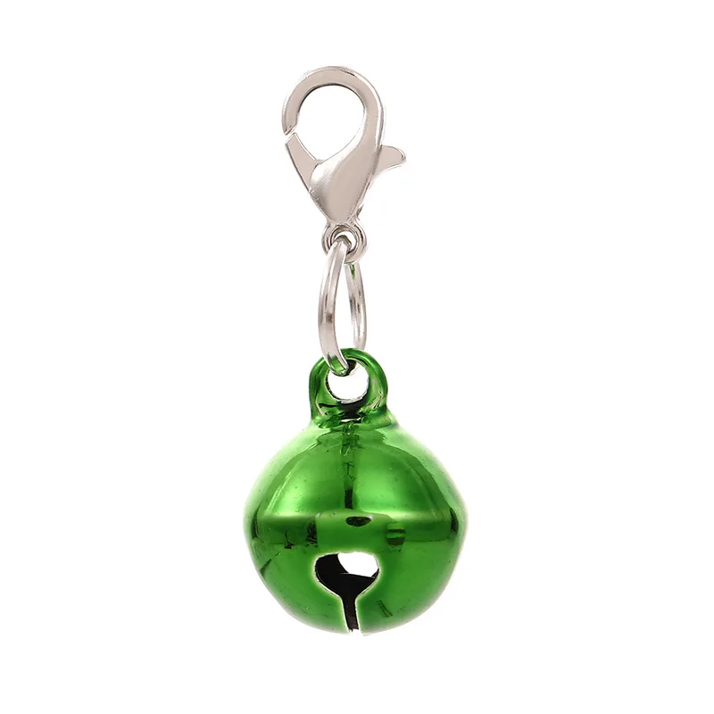 Pet Cat Dog Jingle Bell Collar Ornament Colored Christmas Pendant with Lobster Buckle Bag Keychain Sewing Accessories