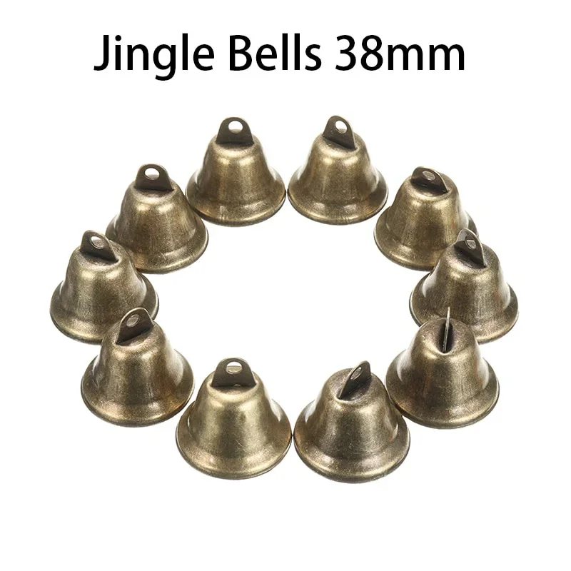 5/10pcs Iron tinplate 38mm Christmas Decoration Jingle Bells Pet Pendants Hanging for Festival Party Making Wind Chimes Decor