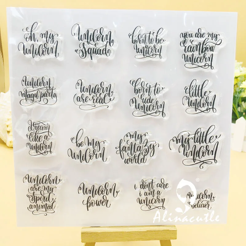 Alinacutle CLEAR STAMPS Christmas Sentiment Scrapbooking Card Album Paper Craft Rubber Roller Transparent Silicon Stamp 20102404