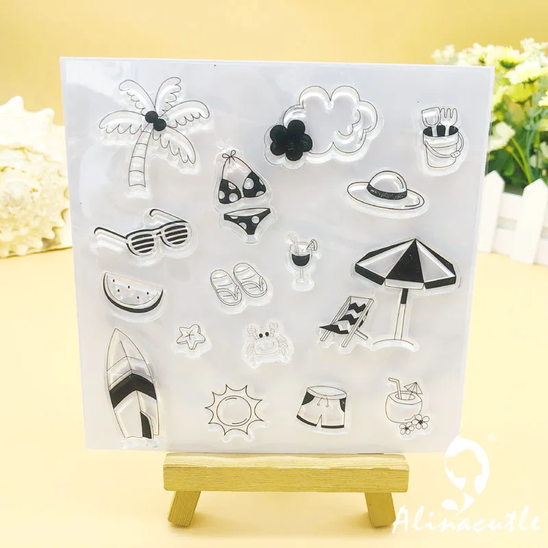 Alinacutle CLEAR STAMPS Christmas Sentiment Scrapbooking Card Album Paper Craft Rubber Roller Transparent Silicon Stamp 20102404