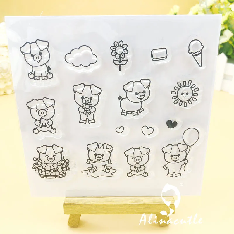 Alinacutle CLEAR STAMPS Christmas Sentiment Scrapbooking Card Album Paper Craft Rubber Roller Transparent Silicon Stamp 20102404