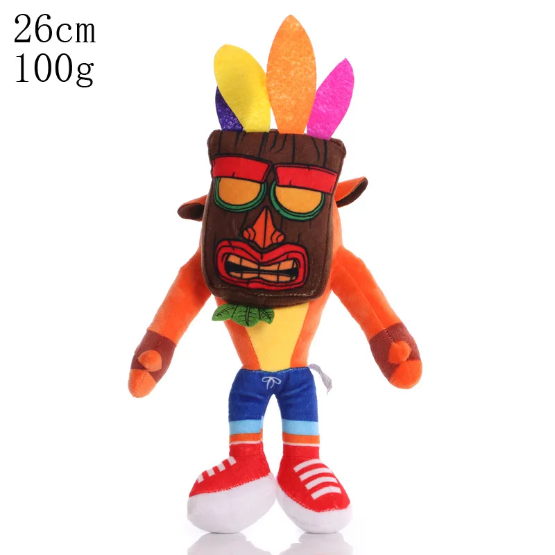 26cm New Arrival Anime Crash Bandicoot Plush Toys Cartoon Animal Aku Aku Crash Soft Stuffed Plush Dolls for Kids Christmas Gifts