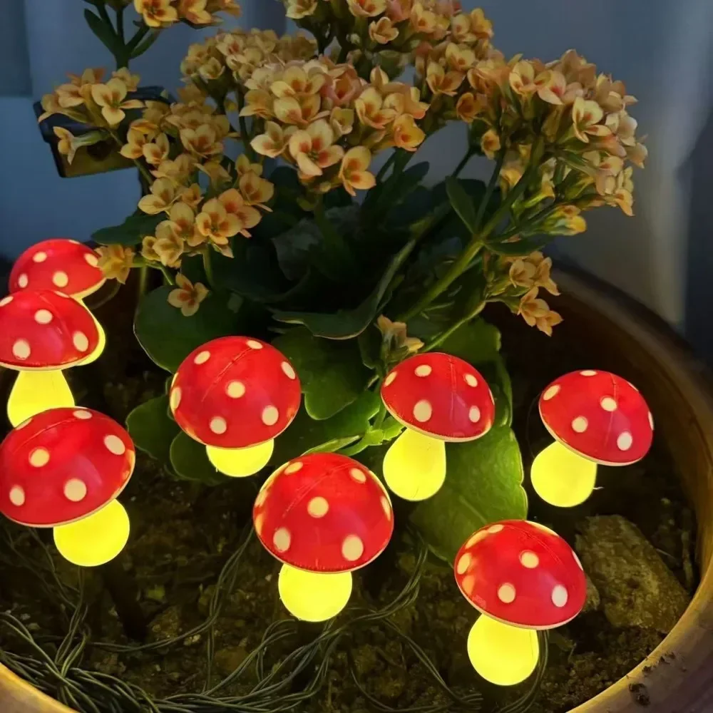 8/12/20 Head Solar Mushroom Lights Stake Garden Decor, Festive Christmas Fairy Lights for Outdoor Yard, Wedding Party Atmosphere