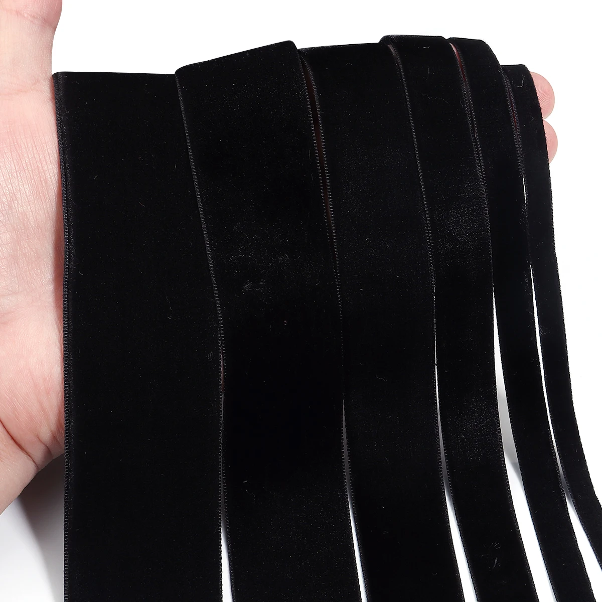 5-10Yards 6/10/15/25/32/38mm Black Velvet Ribbon Single Face Flocking Ribbons For DIY Home Party Christmas Gifts Wrapping Decor