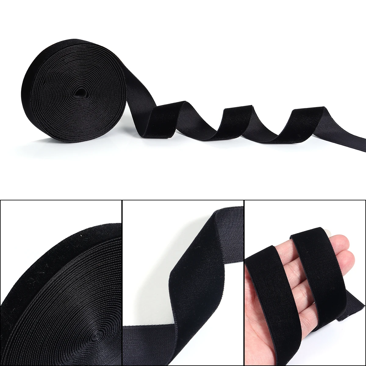 5-10Yards 6/10/15/25/32/38mm Black Velvet Ribbon Single Face Flocking Ribbons For DIY Home Party Christmas Gifts Wrapping Decor