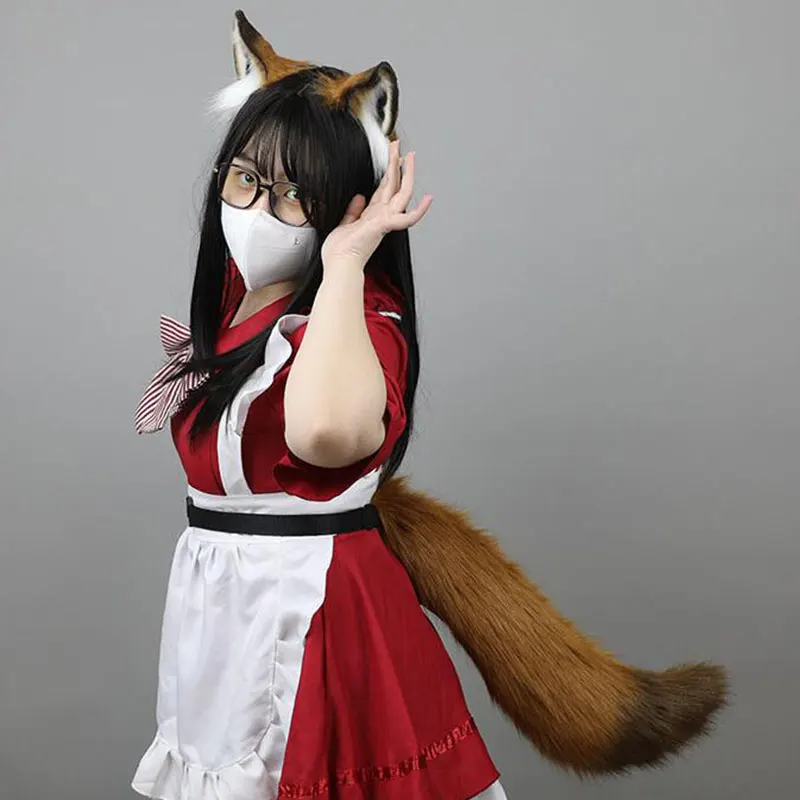 Women Animal Wolf Ears Party Club Headdress Plush Hairband Furry Lolita Headband Anime Halloween Christmas Cosplay Accessories