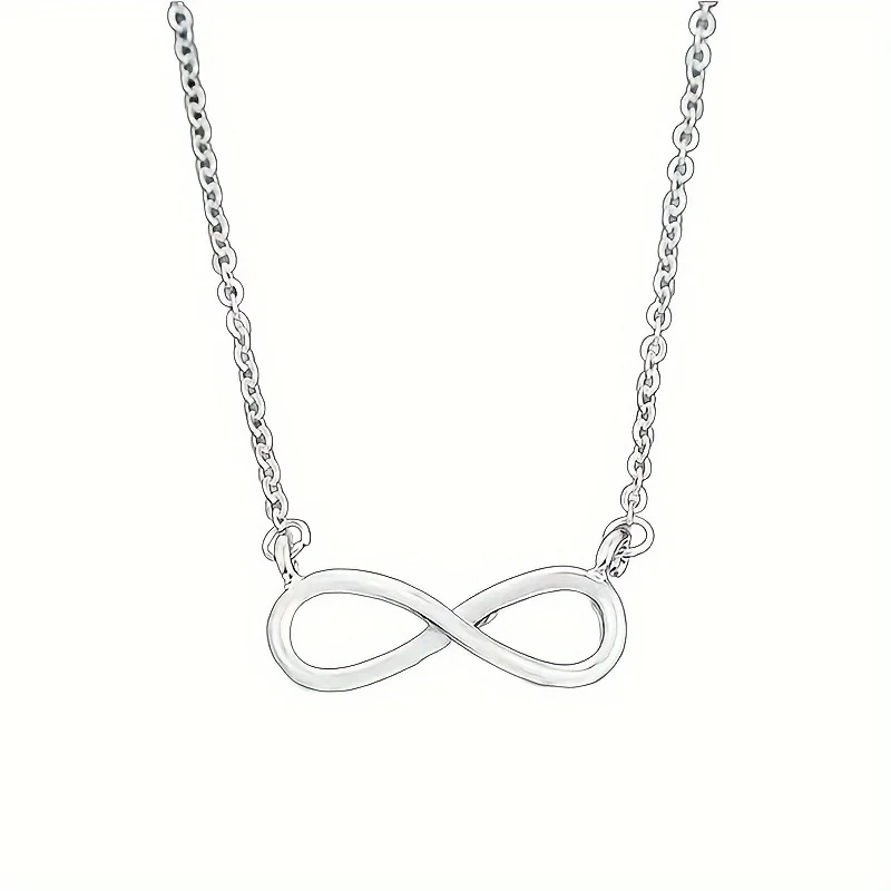 Fashion 8-word Shaped Necklace Charm Infinity Symbol Titanium Steel Pendant Necklace Christmas Birthday Gift