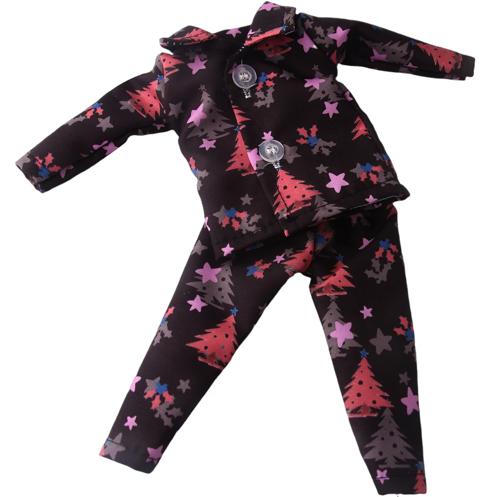 37cm Christmas Doll Pajama Sleeping Robe Christmas Clothing Baby Doll Clothing Toy Christmas Gift Bathrobe Doll Dress up Clothin