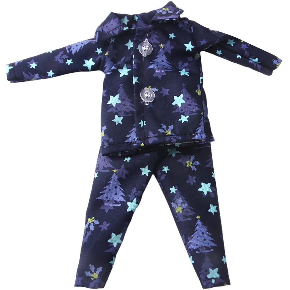 37cm Christmas Doll Pajama Sleeping Robe Christmas Clothing Baby Doll Clothing Toy Christmas Gift Bathrobe Doll Dress up Clothin