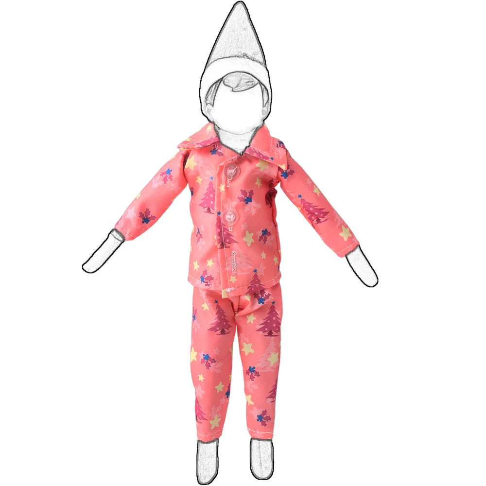 37cm Christmas Doll Pajama Sleeping Robe Christmas Clothing Baby Doll Clothing Toy Christmas Gift Bathrobe Doll Dress up Clothin