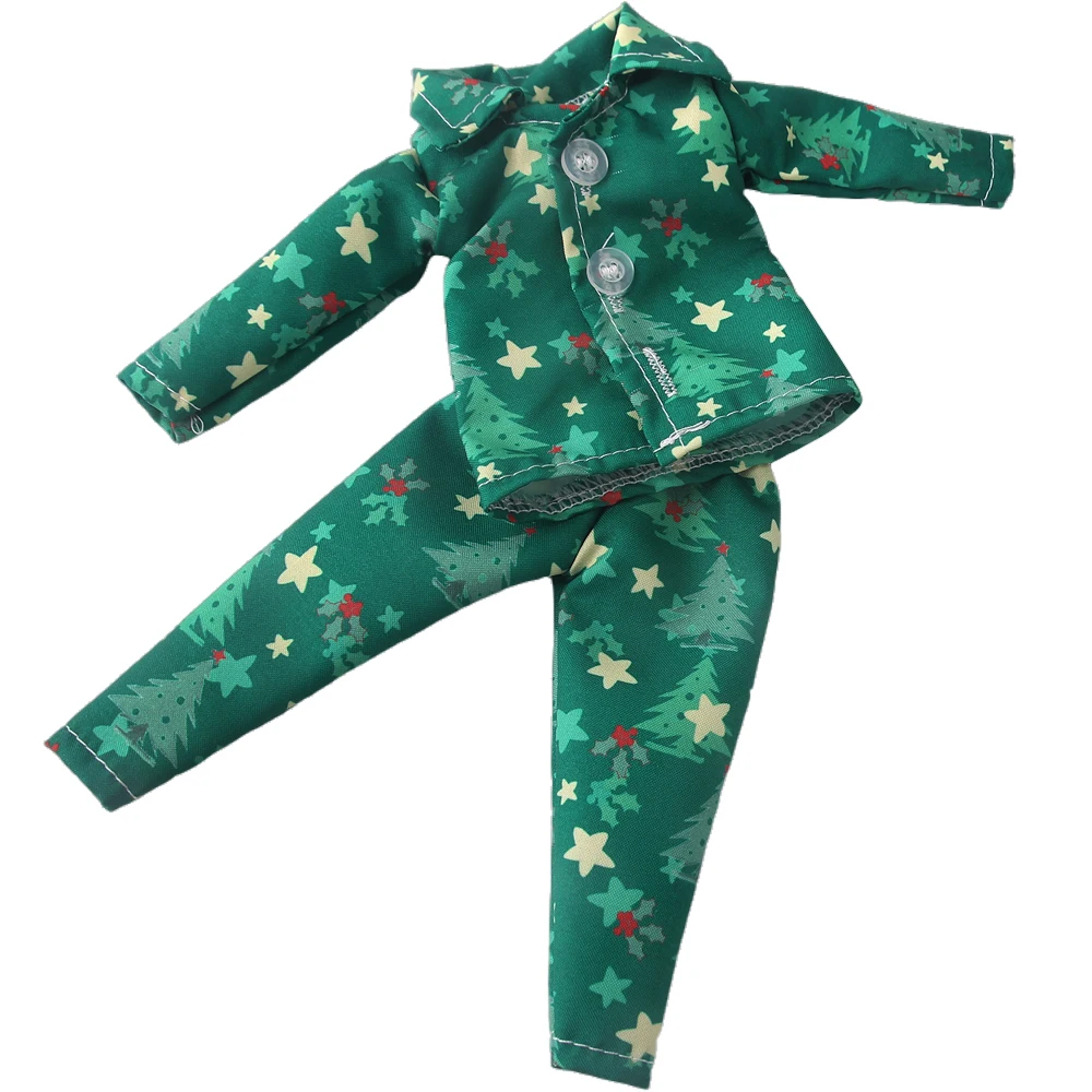 37cm Christmas Doll Pajama Sleeping Robe Christmas Clothing Baby Doll Clothing Toy Christmas Gift Bathrobe Doll Dress up Clothin