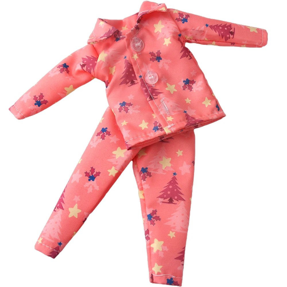 37cm Christmas Doll Pajama Sleeping Robe Christmas Clothing Baby Doll Clothing Toy Christmas Gift Bathrobe Doll Dress up Clothin