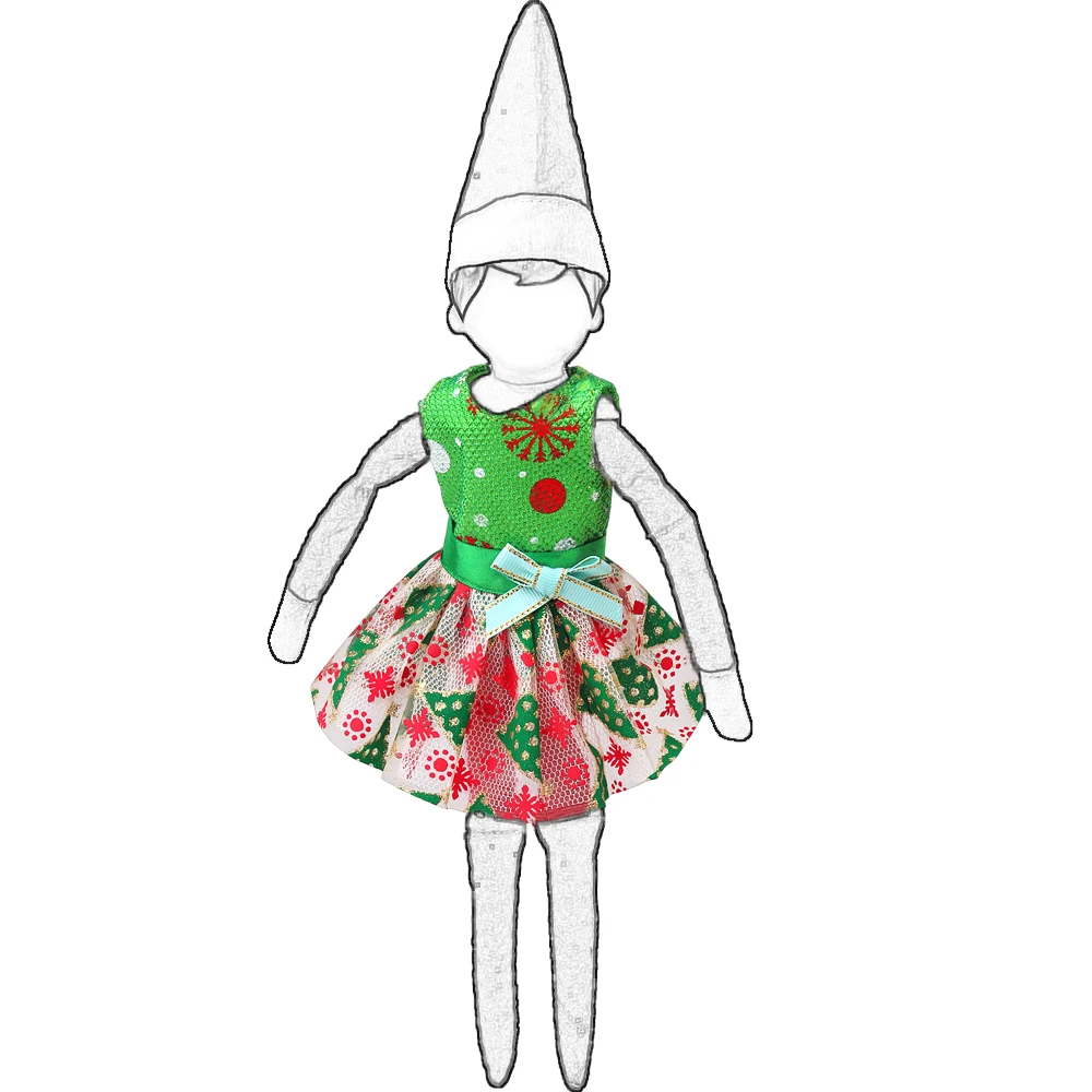 37cm Christmas Doll Pajama Sleeping Robe Christmas Clothing Baby Doll Clothing Toy Christmas Gift Bathrobe Doll Dress up Clothin