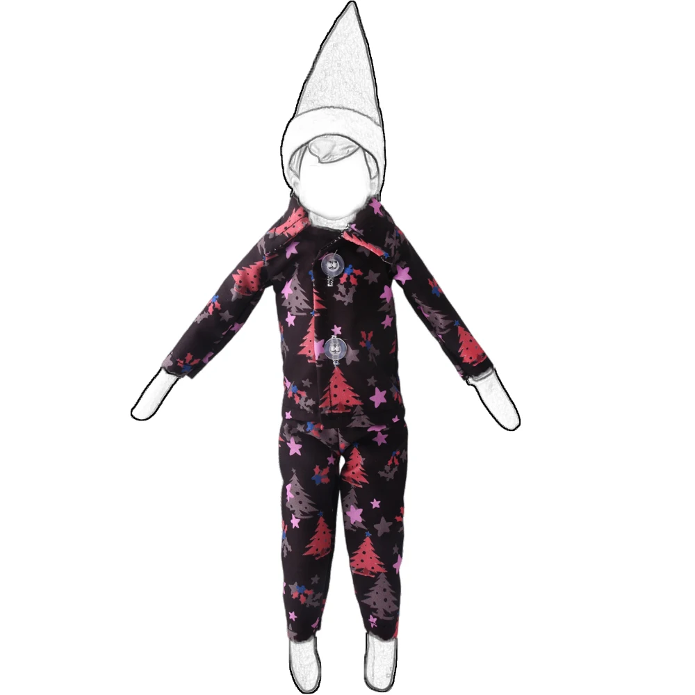 37cm Christmas Doll Pajama Sleeping Robe Christmas Clothing Baby Doll Clothing Toy Christmas Gift Bathrobe Doll Dress up Clothin