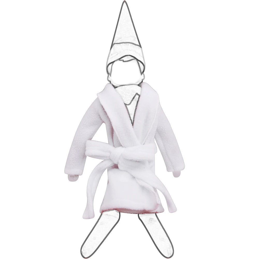 37cm Christmas Doll Pajama Sleeping Robe Christmas Clothing Baby Doll Clothing Toy Christmas Gift Bathrobe Doll Dress up Clothin