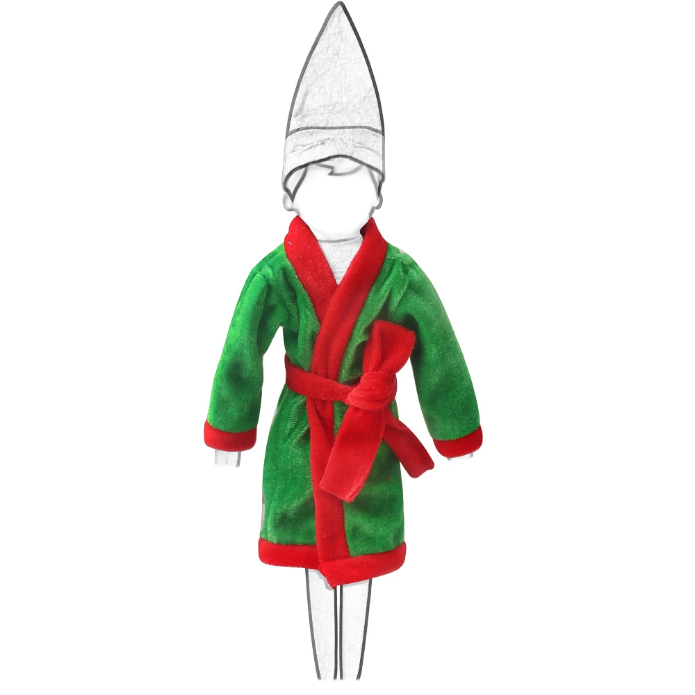 37cm Christmas Doll Pajama Sleeping Robe Christmas Clothing Baby Doll Clothing Toy Christmas Gift Bathrobe Doll Dress up Clothin