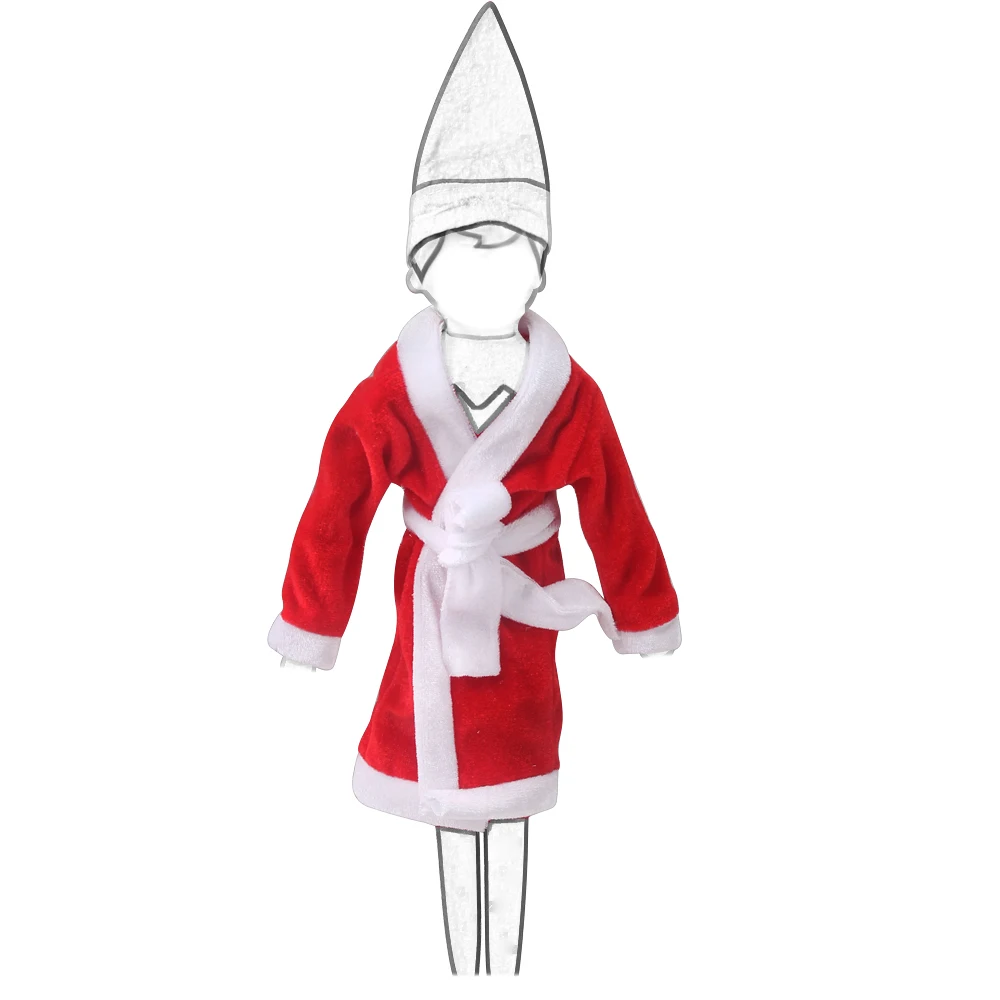 37cm Christmas Doll Pajama Sleeping Robe Christmas Clothing Baby Doll Clothing Toy Christmas Gift Bathrobe Doll Dress up Clothin
