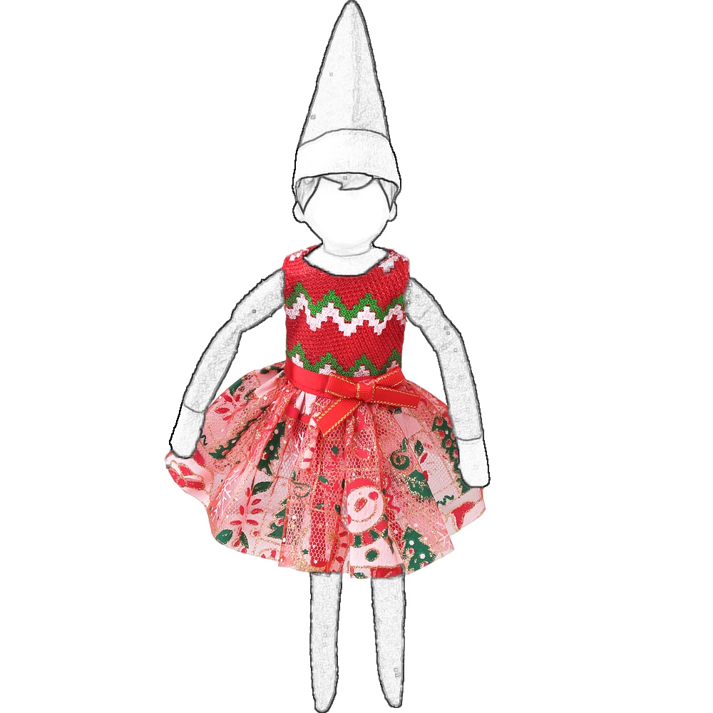 37cm Christmas Doll Pajama Sleeping Robe Christmas Clothing Baby Doll Clothing Toy Christmas Gift Bathrobe Doll Dress up Clothin