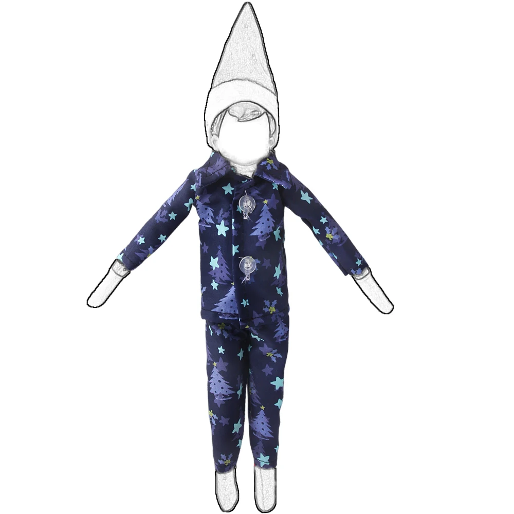 37cm Christmas Doll Pajama Sleeping Robe Christmas Clothing Baby Doll Clothing Toy Christmas Gift Bathrobe Doll Dress up Clothin