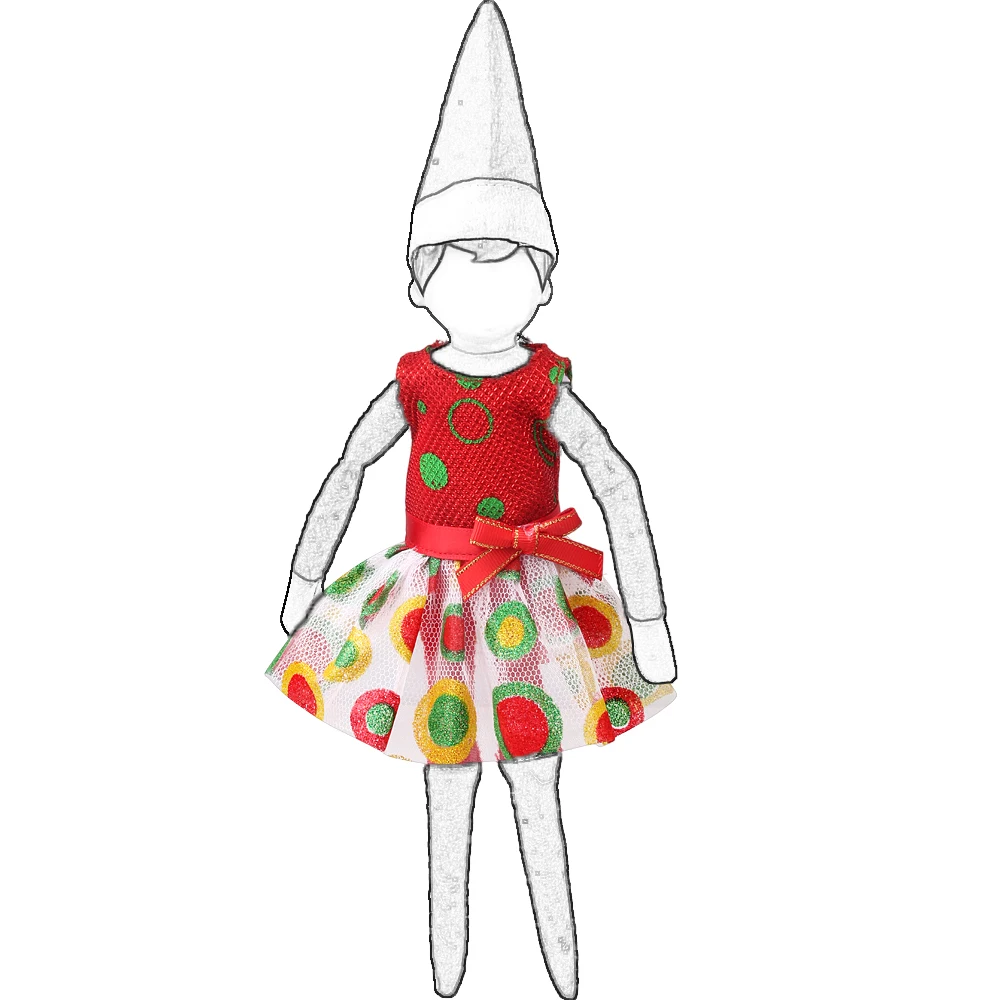 37cm Christmas Doll Pajama Sleeping Robe Christmas Clothing Baby Doll Clothing Toy Christmas Gift Bathrobe Doll Dress up Clothin