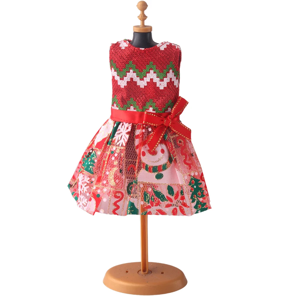 37cm Christmas Doll Pajama Sleeping Robe Christmas Clothing Baby Doll Clothing Toy Christmas Gift Bathrobe Doll Dress up Clothin