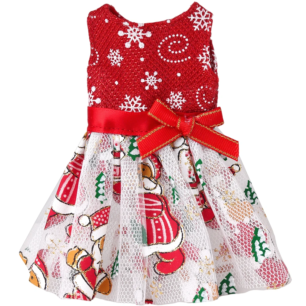 37cm Christmas Doll Pajama Sleeping Robe Christmas Clothing Baby Doll Clothing Toy Christmas Gift Bathrobe Doll Dress up Clothin