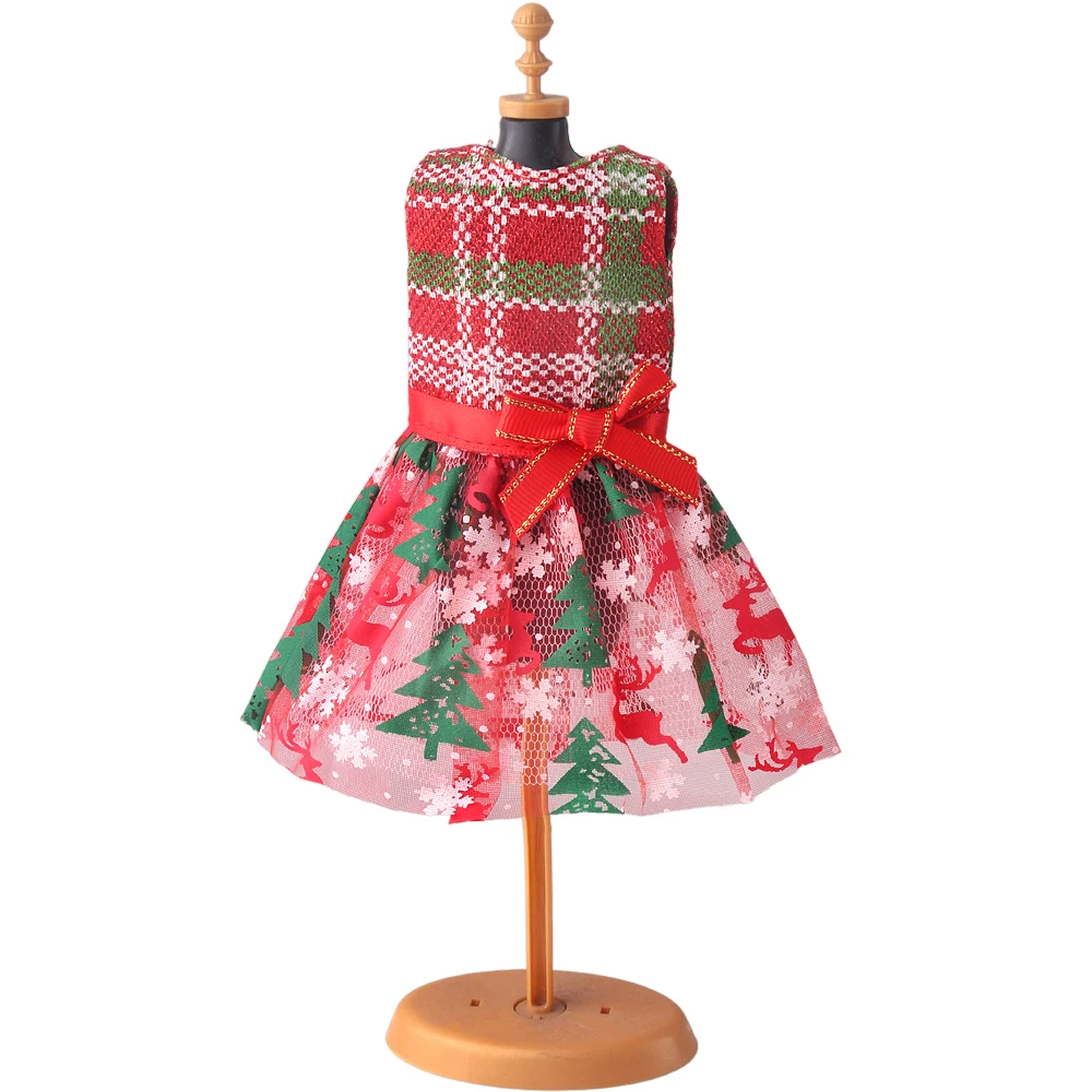 37cm Christmas Doll Pajama Sleeping Robe Christmas Clothing Baby Doll Clothing Toy Christmas Gift Bathrobe Doll Dress up Clothin