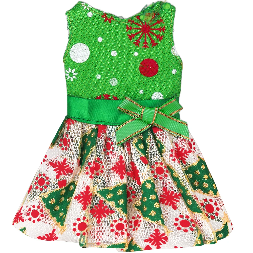 37cm Christmas Doll Pajama Sleeping Robe Christmas Clothing Baby Doll Clothing Toy Christmas Gift Bathrobe Doll Dress up Clothin