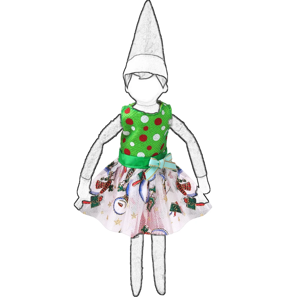 37cm Christmas Doll Pajama Sleeping Robe Christmas Clothing Baby Doll Clothing Toy Christmas Gift Bathrobe Doll Dress up Clothin