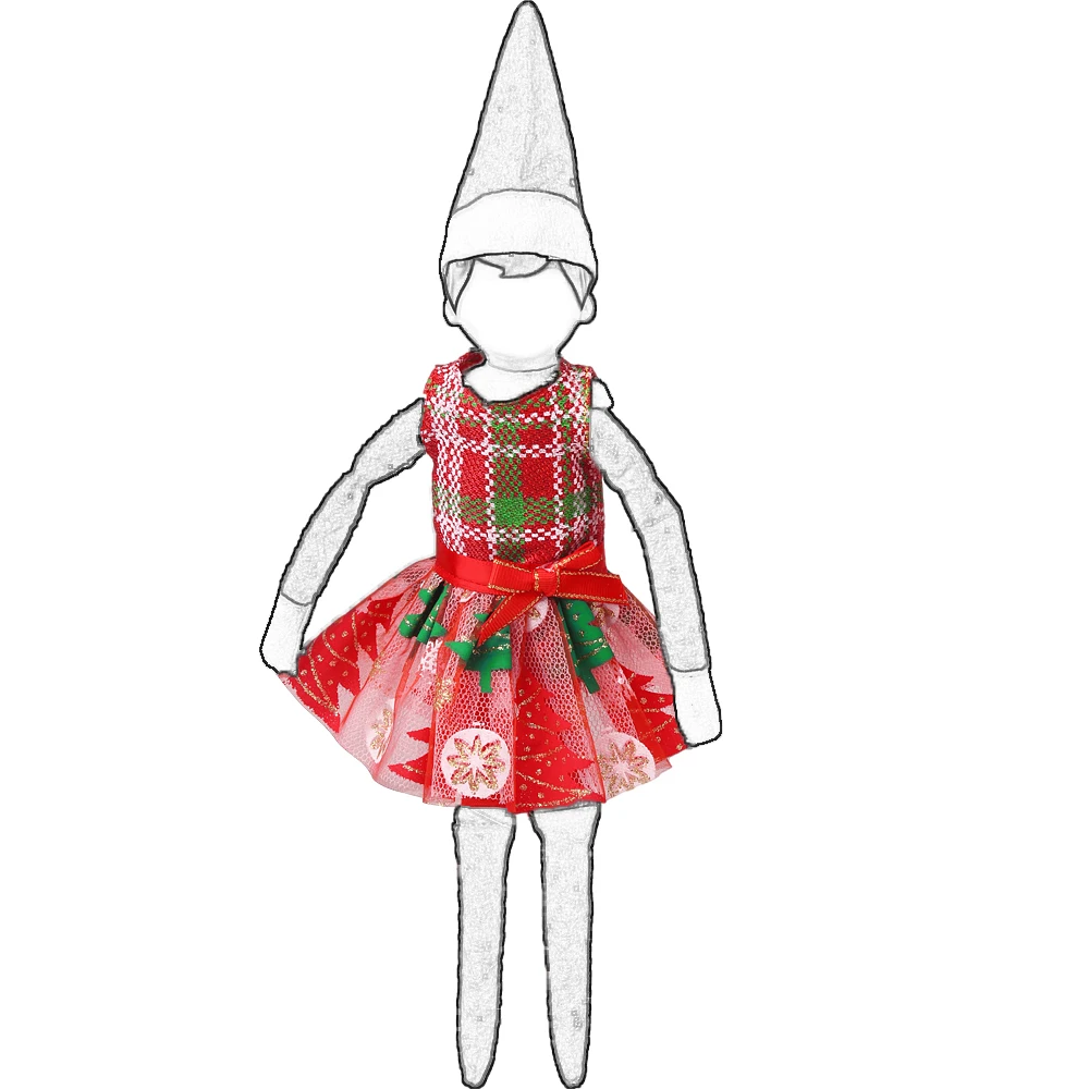 37cm Christmas Doll Pajama Sleeping Robe Christmas Clothing Baby Doll Clothing Toy Christmas Gift Bathrobe Doll Dress up Clothin