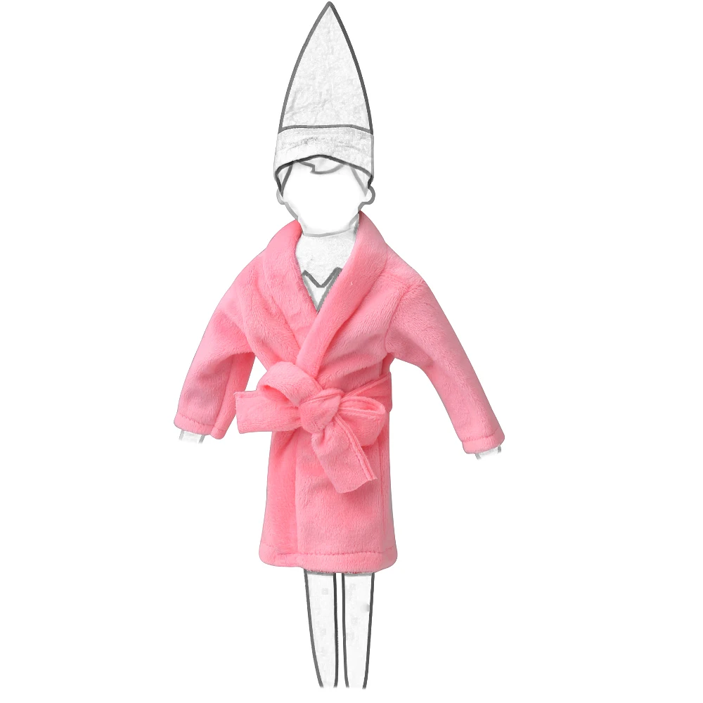 37cm Christmas Doll Pajama Sleeping Robe Christmas Clothing Baby Doll Clothing Toy Christmas Gift Bathrobe Doll Dress up Clothin
