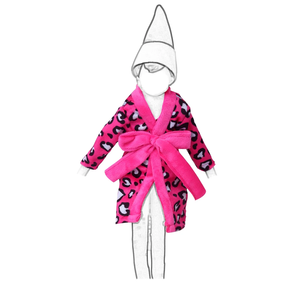 37cm Christmas Doll Pajama Sleeping Robe Christmas Clothing Baby Doll Clothing Toy Christmas Gift Bathrobe Doll Dress up Clothin
