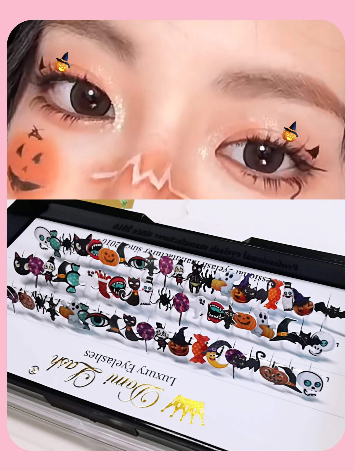 D Curl 60 Pcs 3D Halloween Cosplay Eyelash Extension New Fashion Christmas Glitter Soft Mink False Eyelash Individual Lashes