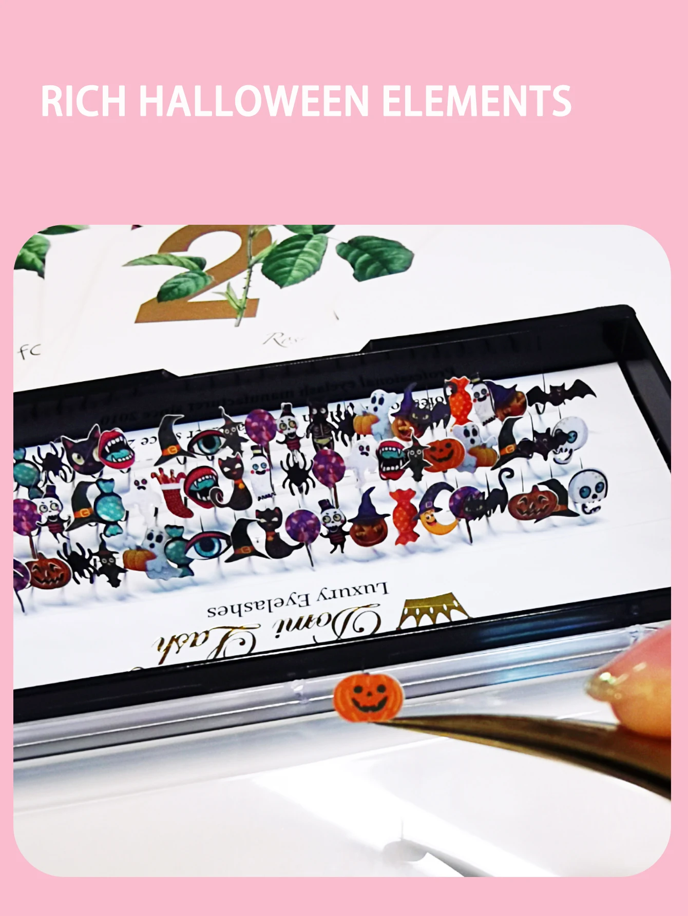 D Curl 60 Pcs 3D Halloween Cosplay Eyelash Extension New Fashion Christmas Glitter Soft Mink False Eyelash Individual Lashes
