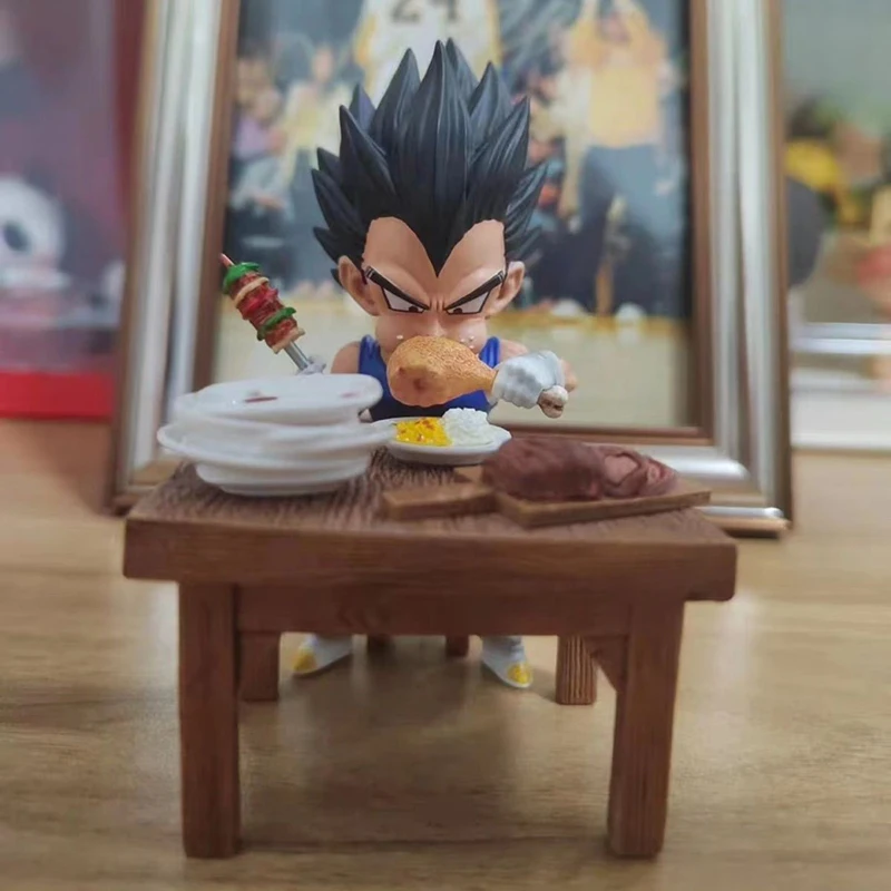 Dragon Ball Z Vegeta Figure Son Goku eating 8cm Pvc Action Figures Collection Model Toys Christmas Gifts