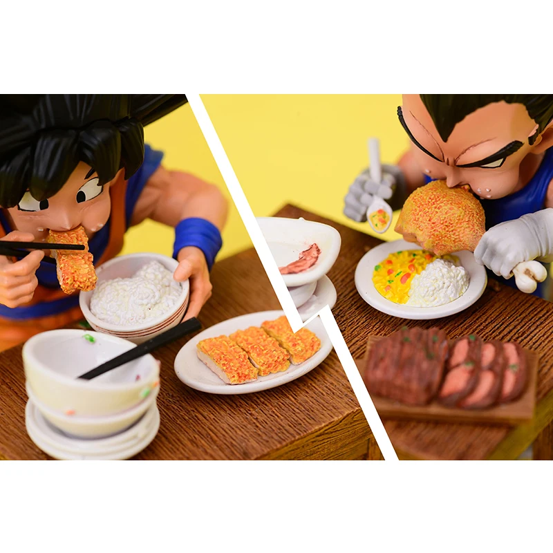 Dragon Ball Z Vegeta Figure Son Goku eating 8cm Pvc Action Figures Collection Model Toys Christmas Gifts