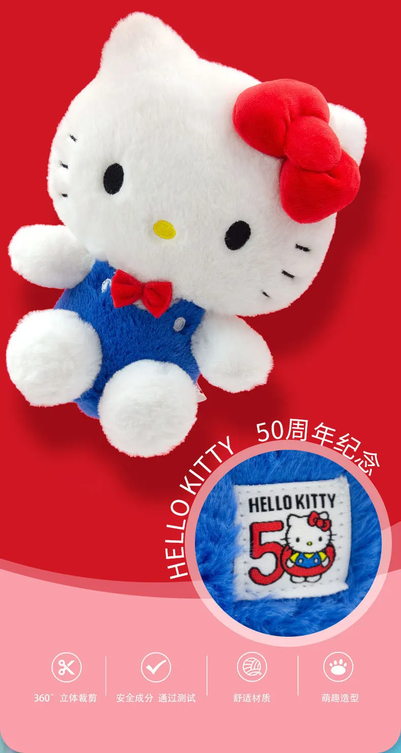 100% Genuine New Sanrio Hello Kitty Plush Toy 50th Anniversary Kuromi Melody Stuffed Dolls Children Birthday Christmas Gift