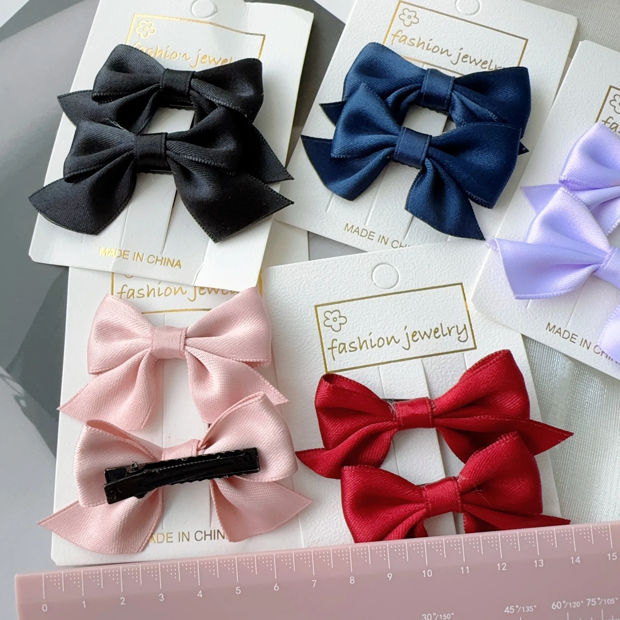 2Pcs Starry Dots Red Velvet Bow Hair Pins Hair Clips Kids Girls Fashion Christmas Barrettes Ponytail Holder Headwear Accessories